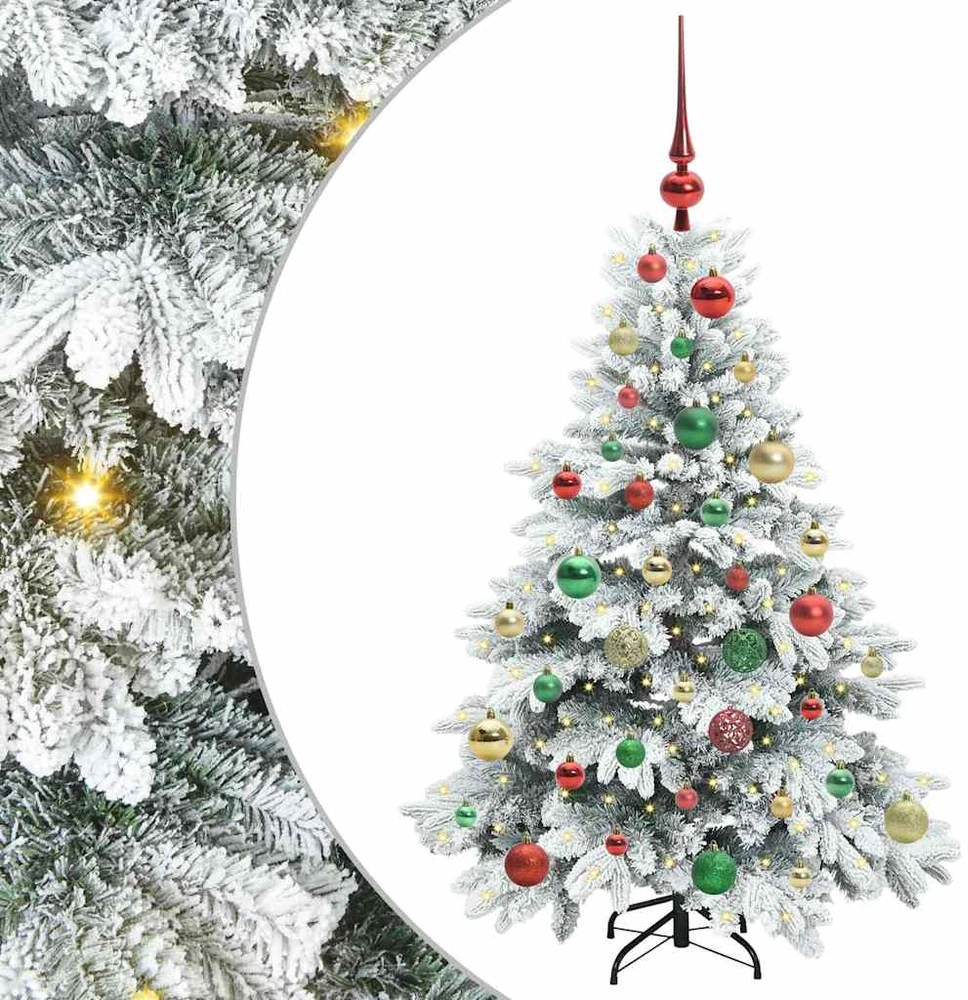 Dirbtinė Kalėdų eglutė su 150 LED Balta 120 cm PE ir PVC