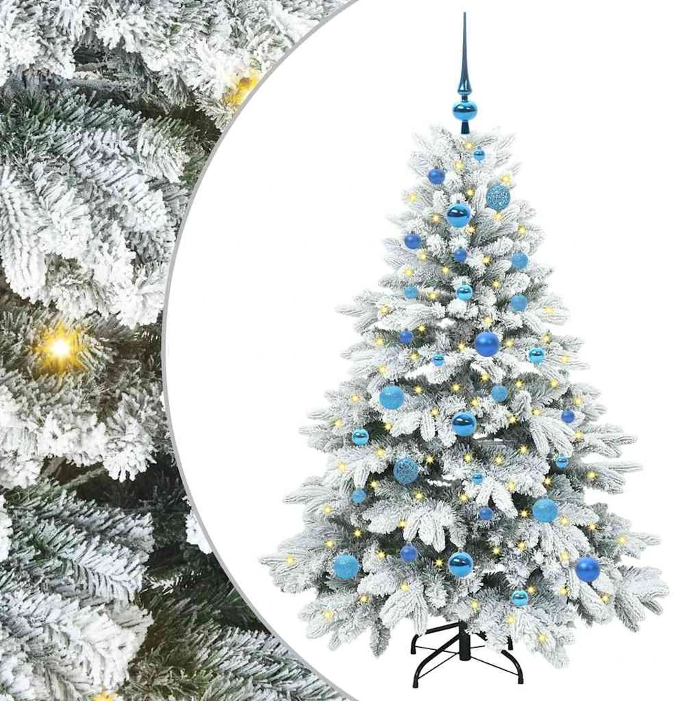 Dirbtinė Kalėdų eglutė su 150 LED Balta 150 cm PE ir PVC