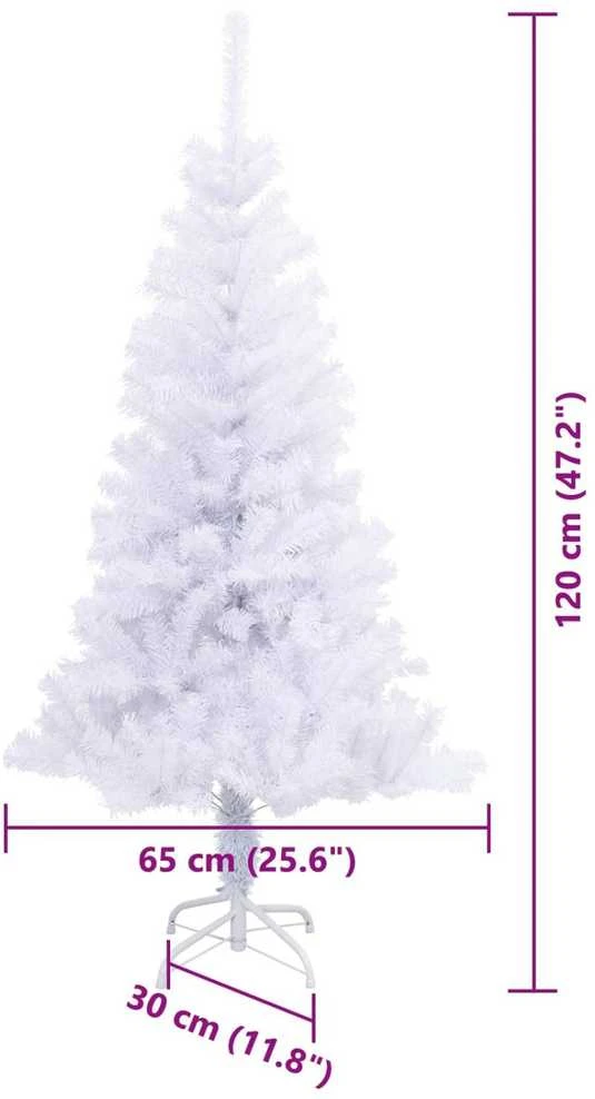 Dirbtinė Kalėdų eglutė su 150 LED Balta 120 cm PVC ir plienas