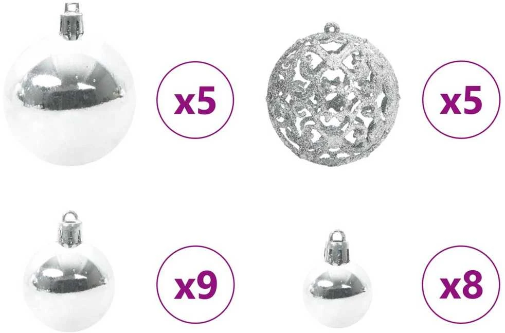 Dirbtinė Kalėdų eglutė su 150 LED Balta 150 cm PVC ir plienas