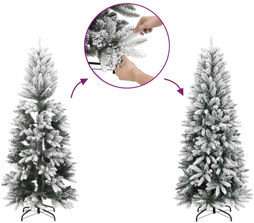 Dirbtinė Kalėdų eglutė su 150 LED Balta 150 cm PE ir PVC