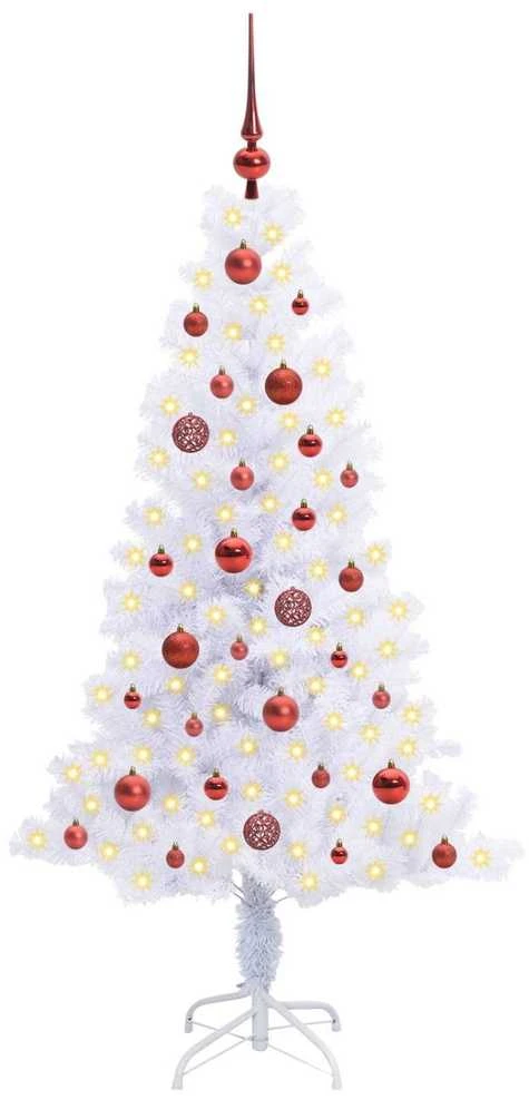 Dirbtinė Kalėdų eglutė su 150 LED Balta 150 cm PVC ir plienas