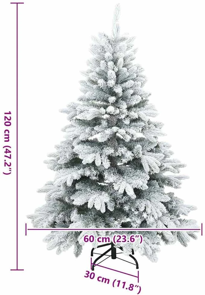 Dirbtinė Kalėdų eglutė su 150 LED Balta 120 cm PE ir PVC