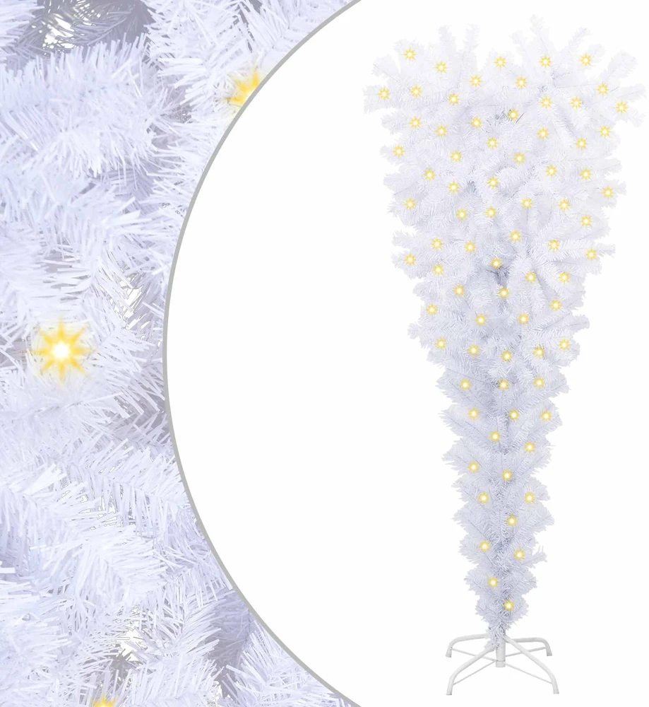 Dirbtinė Kalėdų eglutė su 150 LED Balta 120 cm PVC ir Plienas