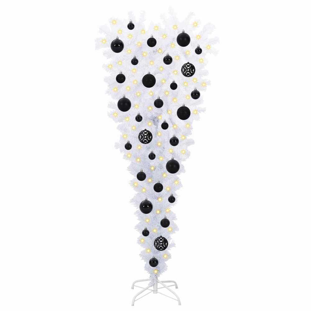 Dirbtinė Kalėdų eglutė su 150 LED Balta 120 cm PVC ir Plienas