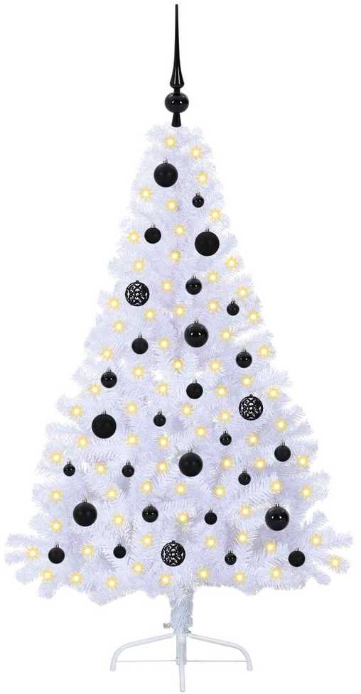 Dirbtinė Kalėdų eglutė su 150 LED Balta 150 cm PVC ir Plienas