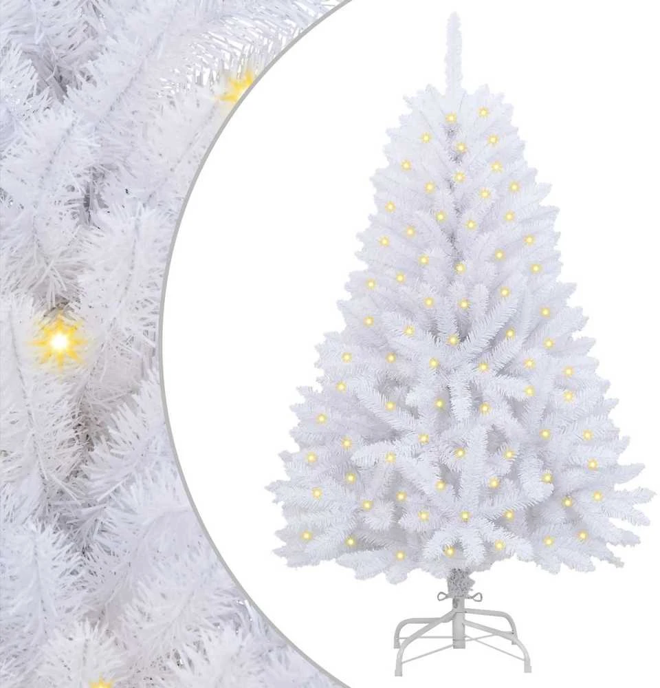 Dirbtinė Kalėdų eglutė 150 LED PVC ir Plienas Balta
