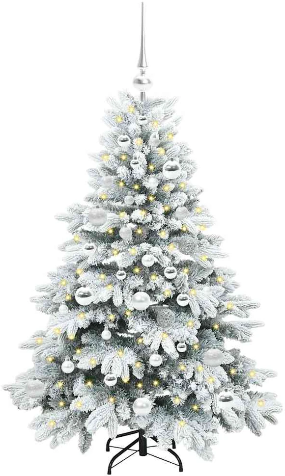 Dirbtinė Kalėdų eglutė su 150 LED Balta 120 cm PE ir PVC