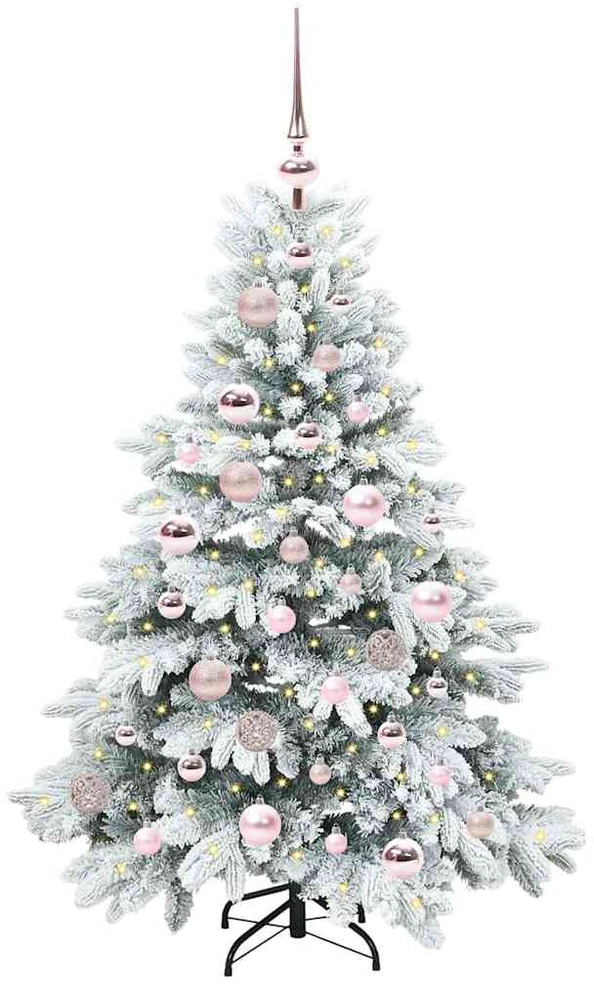 Dirbtinė Kalėdų eglutė su 150 LED Balta 120 cm PE ir PVC