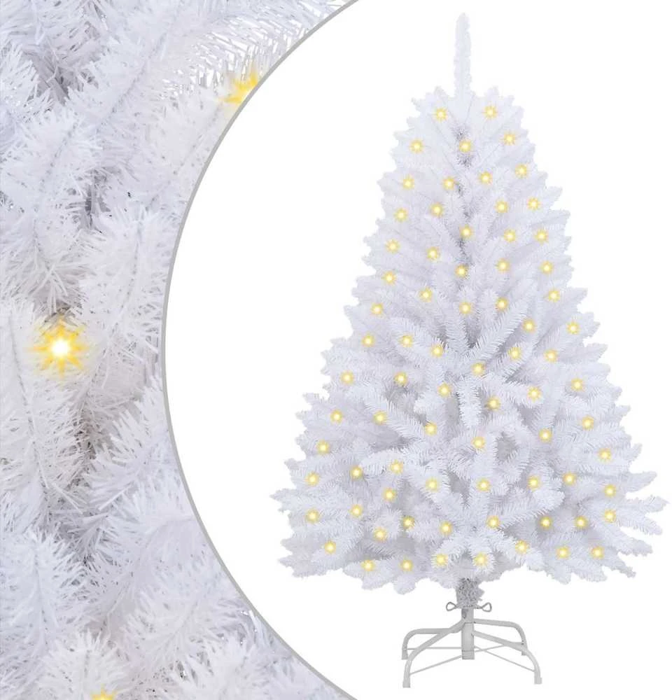 Dirbtinė Kalėdų eglutė 150 LED PVC ir Plienas Balta