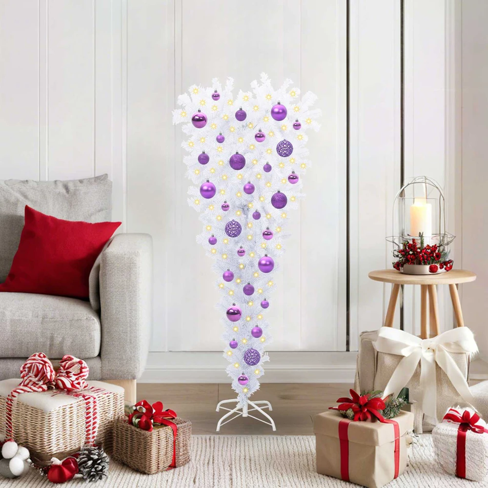 Dirbtinė Kalėdų eglutė su 150 LED Balta 120 cm PVC ir Plienas