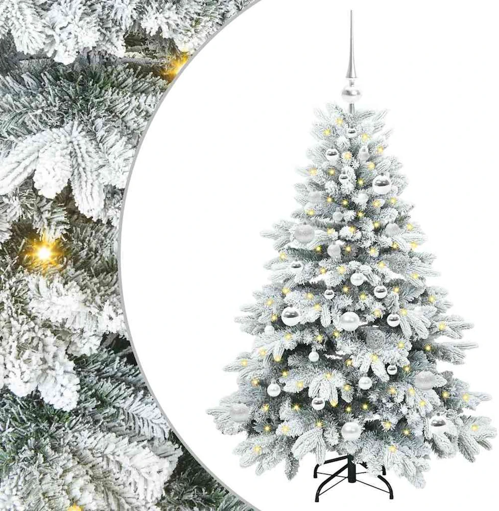 Dirbtinė Kalėdų eglutė su 150 LED Balta 120 cm PE ir PVC
