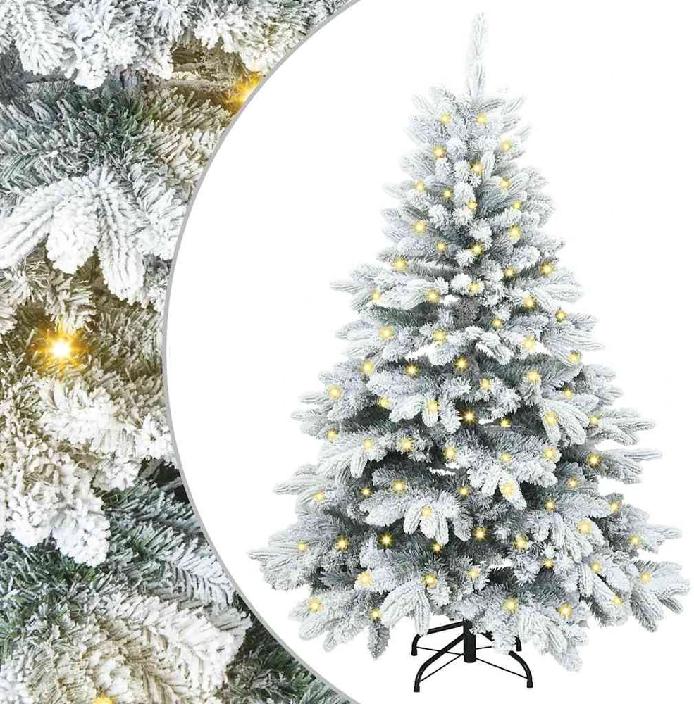 Dirbtinė Kalėdų eglutė su 150 LED Balta 120 cm PE ir PVC