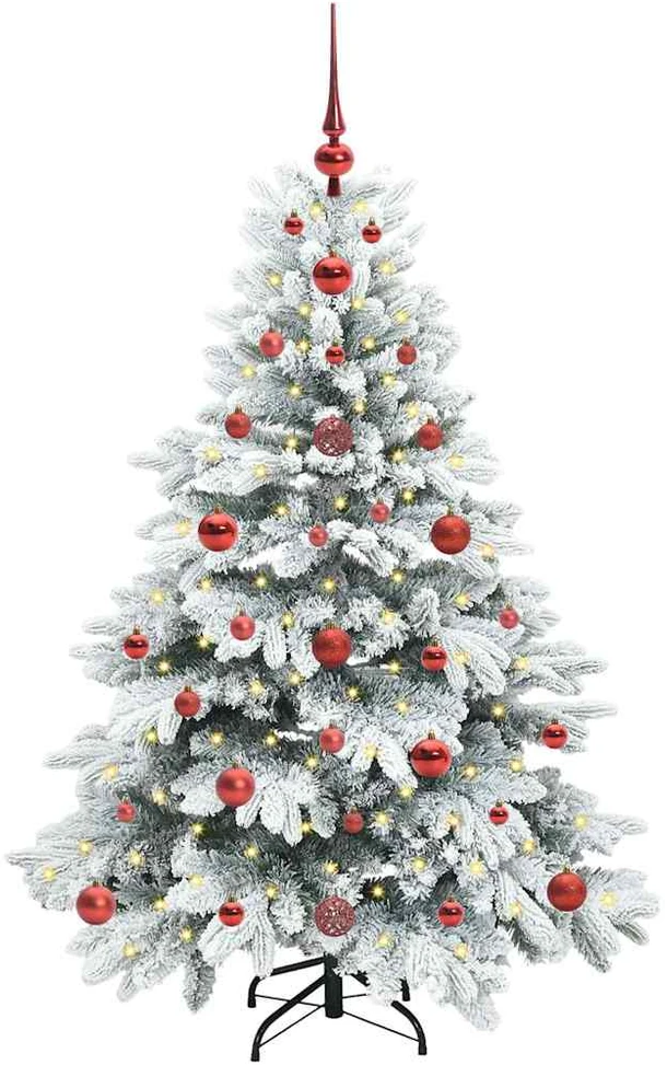 Dirbtinė Kalėdų eglutė su 150 LED Balta 120 cm PE ir PVC