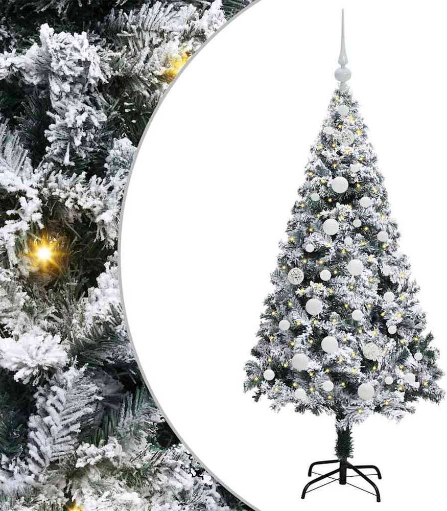 Dirbtinė Kalėdų eglutė Balta 150 cm PVC ir Plienas ir Plastikas