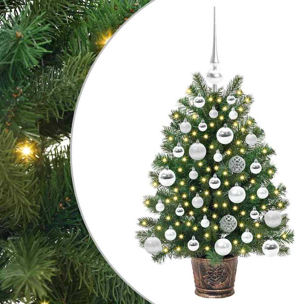 Dirbtinė Kalėdų eglutė su 150 LED s stovu Žalia 75 cm PE ir PVC