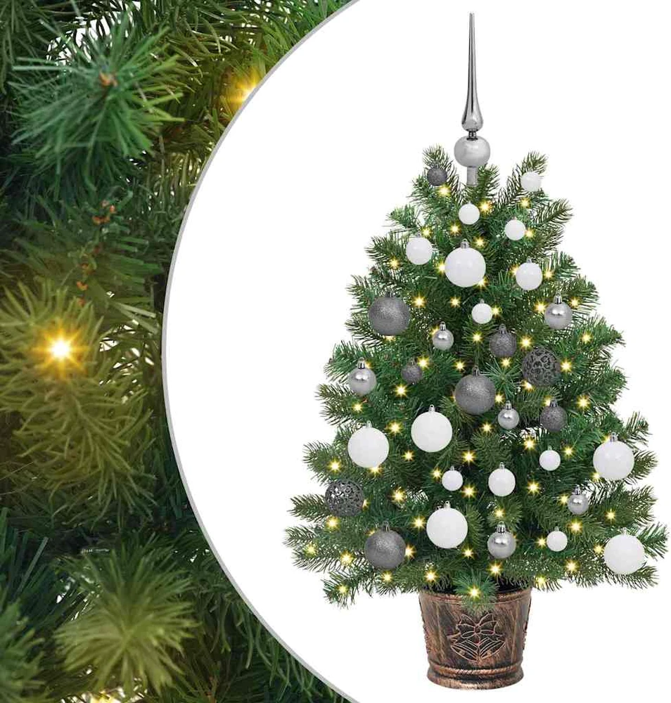 Dirbtinė Kalėdų eglutė su 150 LED s stovu Žalia 95 cm PE ir PVC