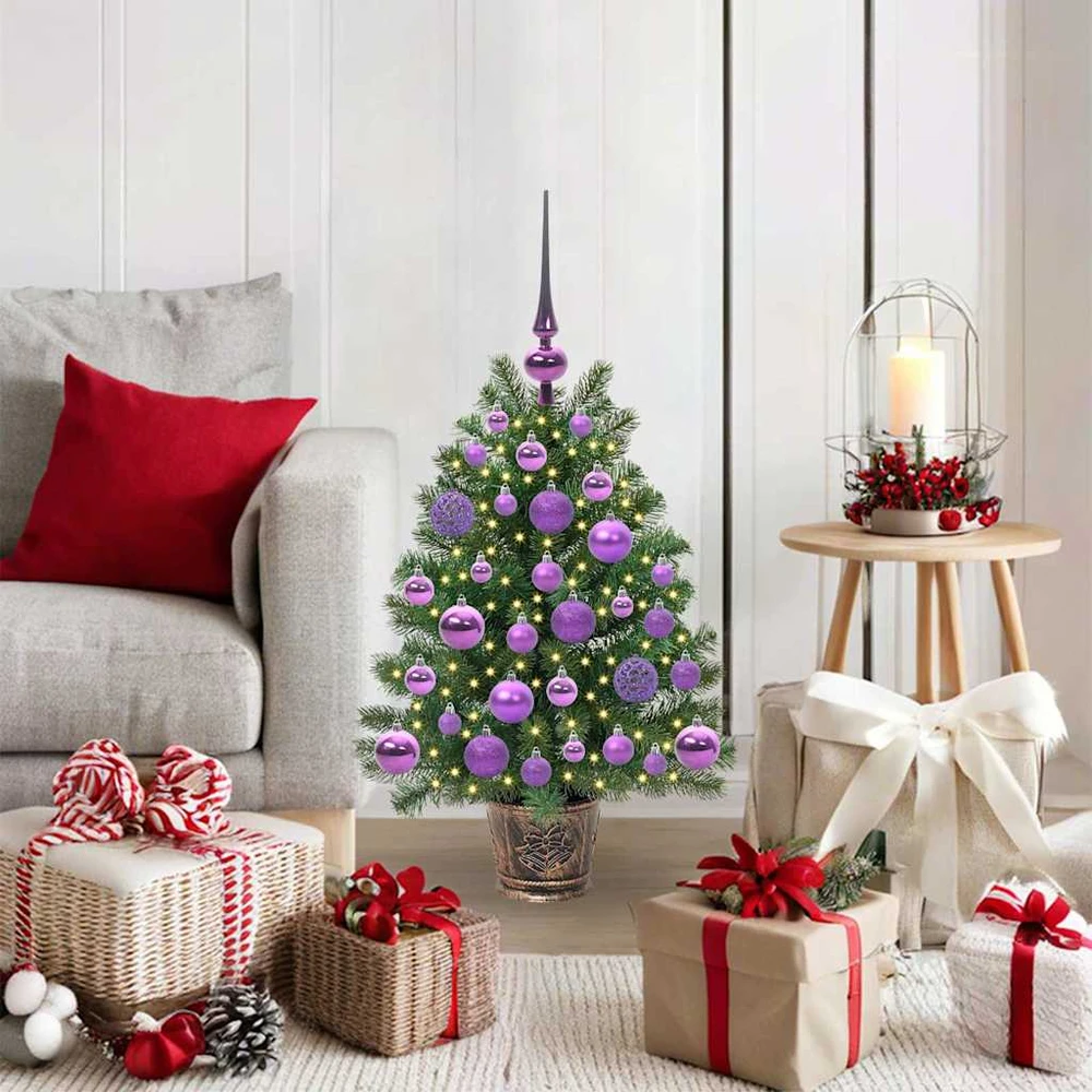 Dirbtinė Kalėdų eglutė su 150 LED s stovu Žalia 75 cm PE ir PVC