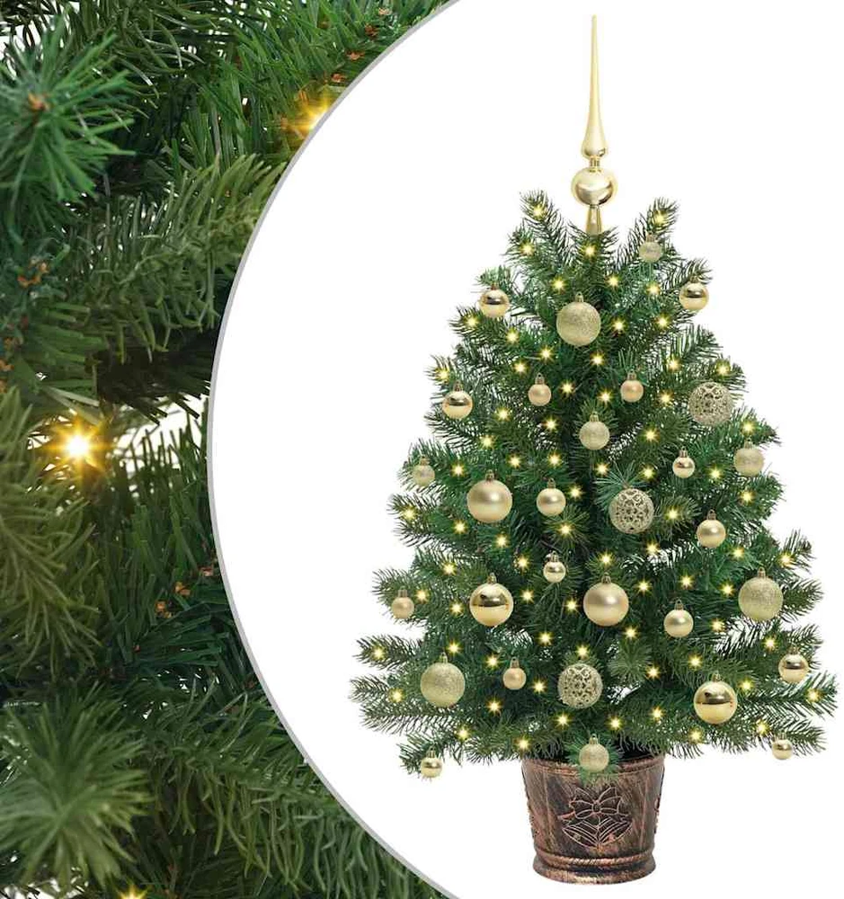 Dirbtinė Kalėdų eglutė su 150 LED s stovu Žalia 95 cm PE ir PVC