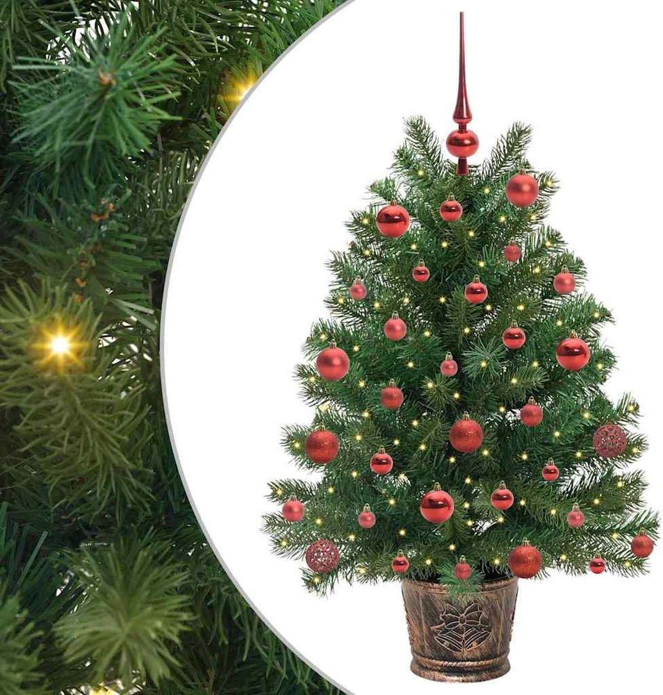 Dirbtinė Kalėdų eglutė su 150 LED s stovu Žalia 95 cm PE ir PVC