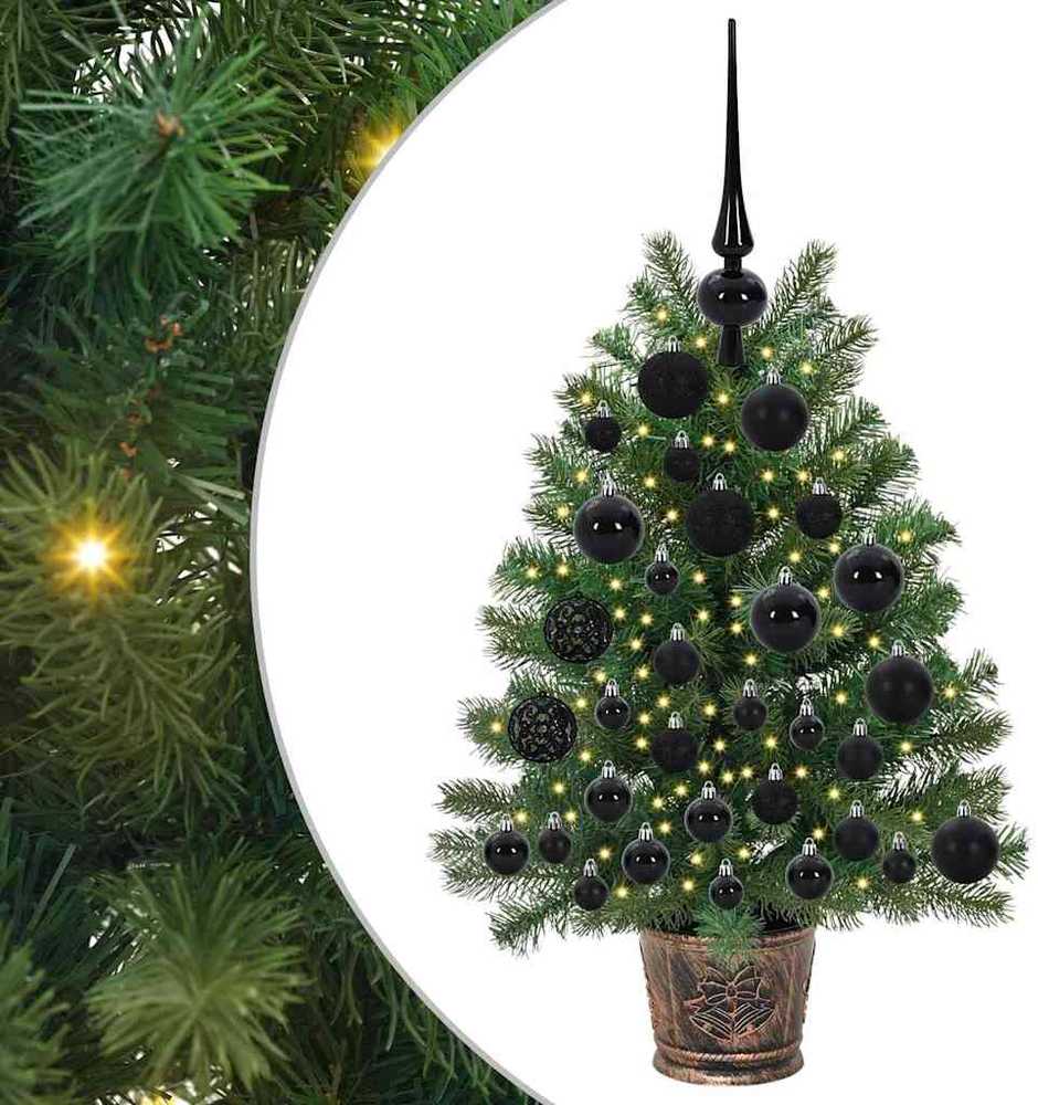 Dirbtinė Kalėdų eglutė su 150 LED s stovu Žalia 75 cm PE ir PVC