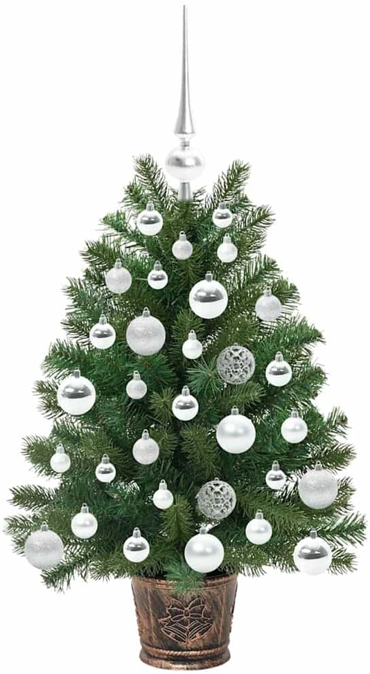 Dirbtinė Kalėdų eglutė su 150 LED s stovu Žalia 75 cm PE ir PVC