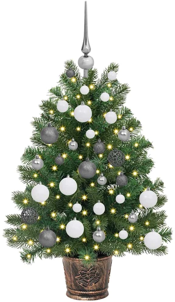 Dirbtinė Kalėdų eglutė su 150 LED s stovu Žalia 95 cm PE ir PVC