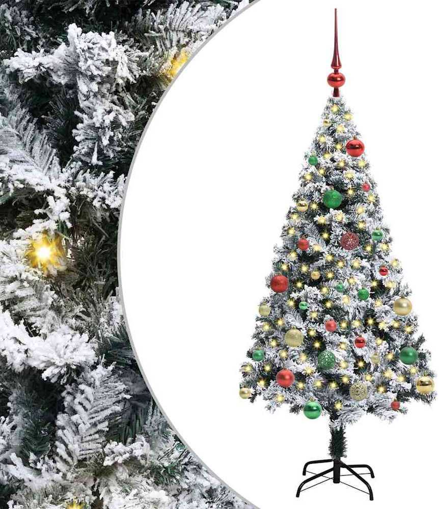 Dirbtinė Kalėdų eglutė Balta 150 cm PVC ir Plienas ir Plastikas