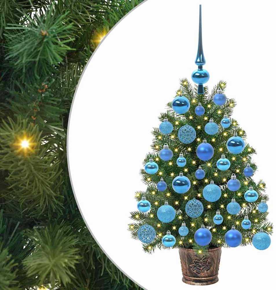 Dirbtinė Kalėdų eglutė su 150 LED s stovu Žalia 75 cm PE ir PVC