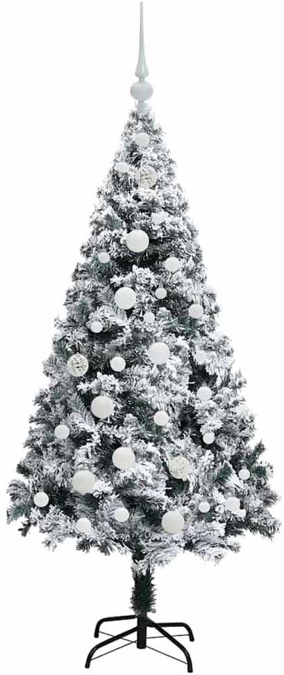 Dirbtinė Kalėdų eglutė Balta 150 cm PVC ir Plienas ir Plastikas