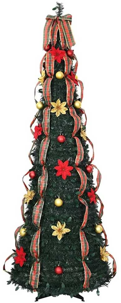 Dirbtinė Kalėdų eglutė su 150 LED s stovu Žalia 185 cm PVC