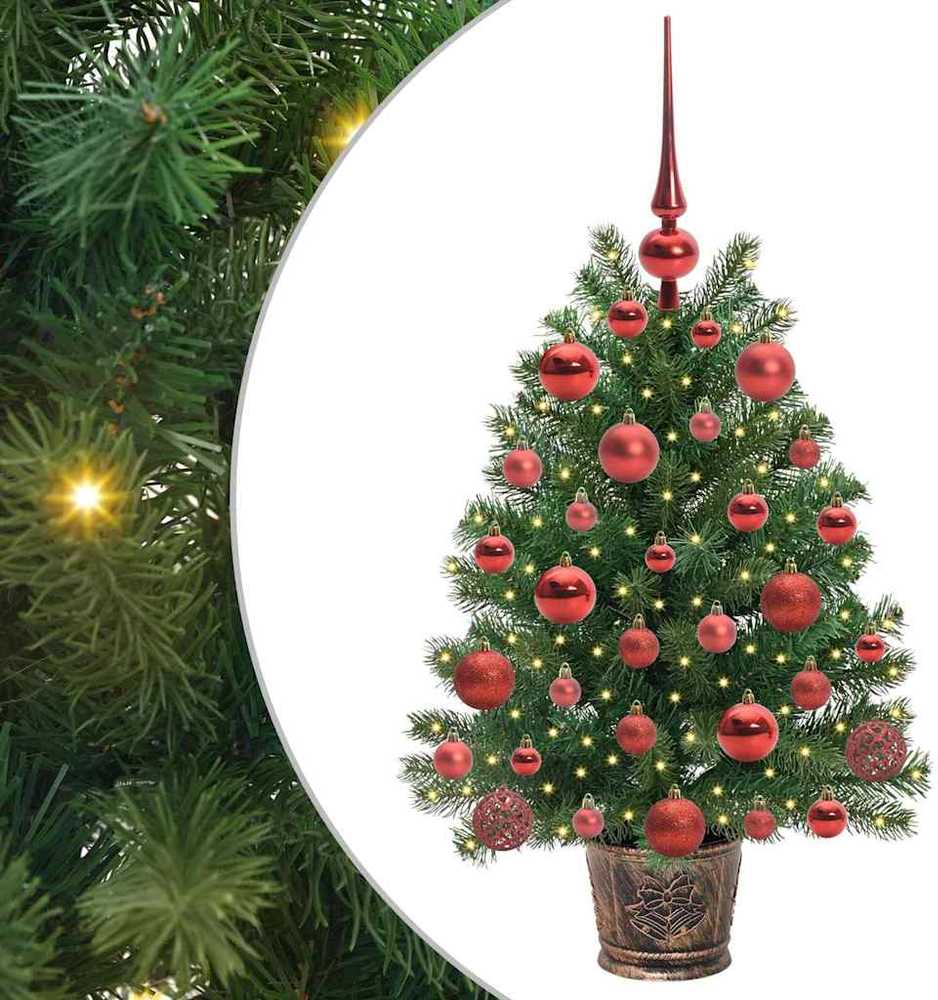 Dirbtinė Kalėdų eglutė su 150 LED s stovu Žalia 75 cm PE ir PVC