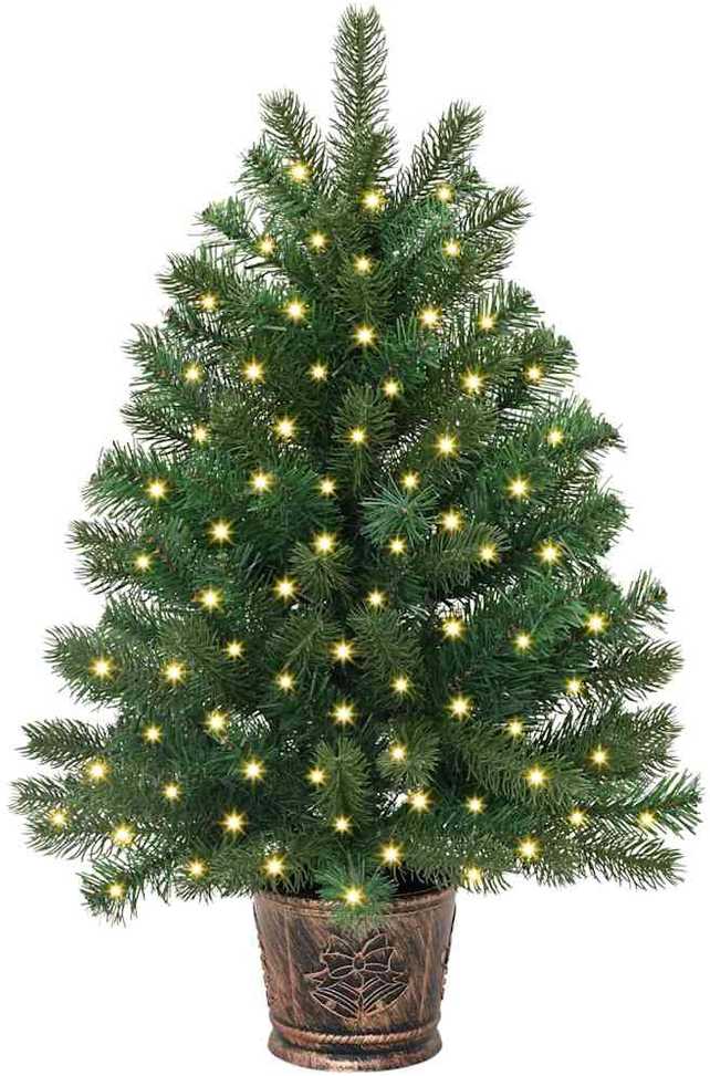 Dirbtinė Kalėdų eglutė su 150 LED s stovu Žalia 95 cm PE ir PVC