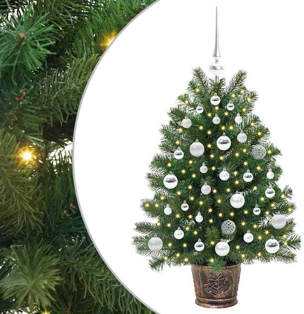 Dirbtinė Kalėdų eglutė su 150 LED s stovu Žalia 95 cm PE ir PVC