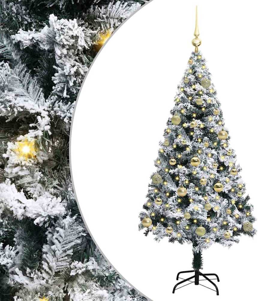 Dirbtinė Kalėdų eglutė Balta 150 cm PVC ir Plienas ir Plastikas