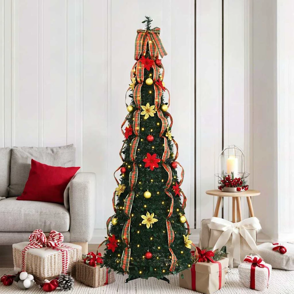 Dirbtinė Kalėdų eglutė su 150 LED s stovu Žalia 185 cm PVC