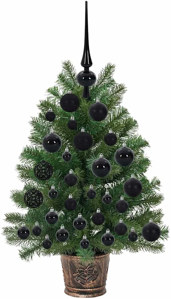 Dirbtinė Kalėdų eglutė su 150 LED s stovu Žalia 75 cm PE ir PVC