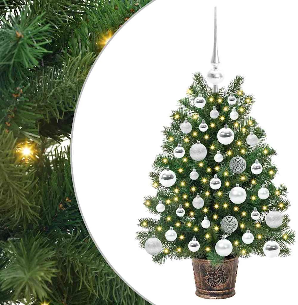 Dirbtinė Kalėdų eglutė su 150 LED s stovu Žalia 75 cm PE ir PVC