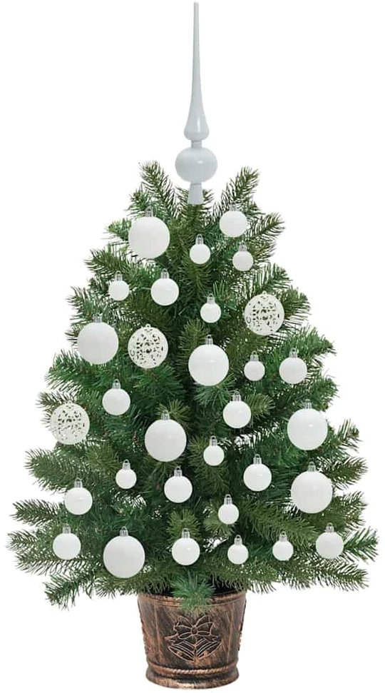 Dirbtinė Kalėdų eglutė su 150 LED s stovu Žalia 75 cm PE ir PVC