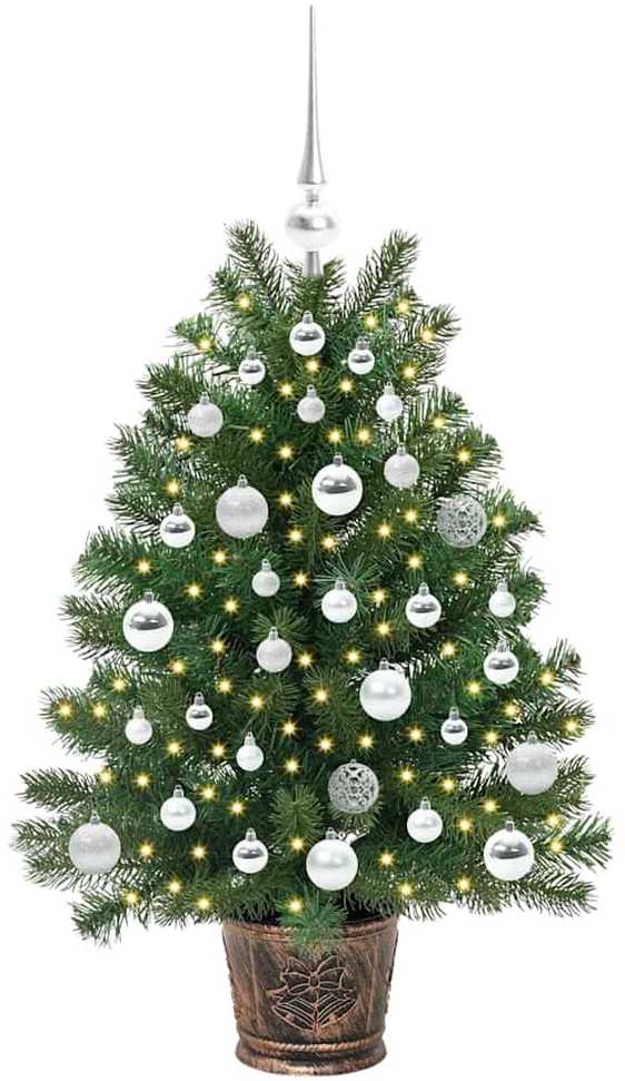 Dirbtinė Kalėdų eglutė su 150 LED s stovu Žalia 95 cm PE ir PVC