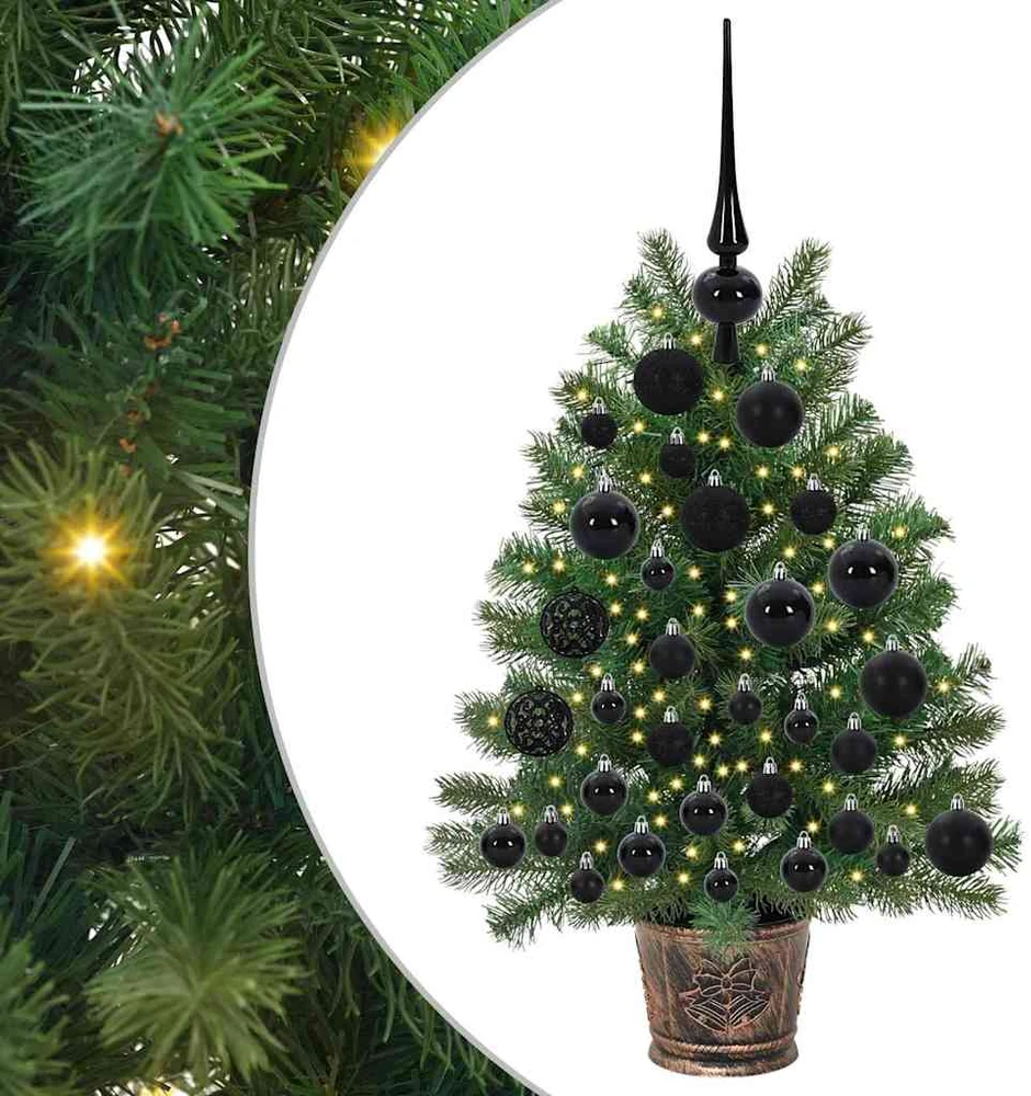 Dirbtinė Kalėdų eglutė su 150 LED s stovu Žalia 75 cm PE ir PVC