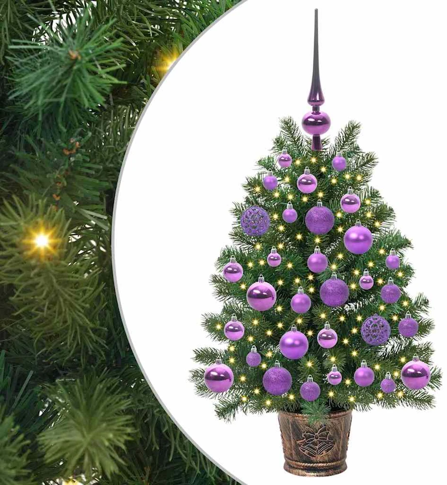 Dirbtinė Kalėdų eglutė su 150 LED s stovu Žalia 75 cm PE ir PVC