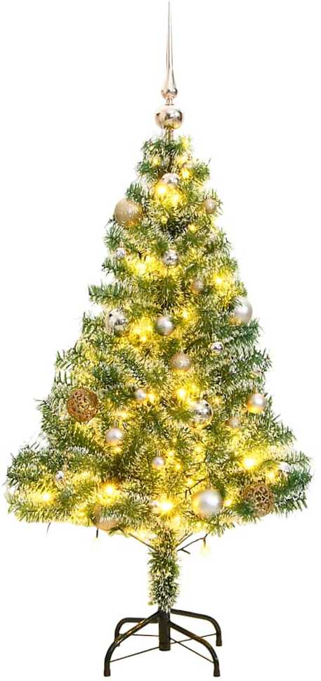 Dirbtinė Kalėdų eglutė su 150 LED, žaisliukais ir sniegu, 120cm