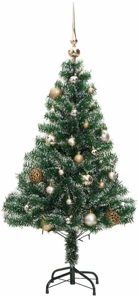 Dirbtinė Kalėdų eglutė su 150 LED, žaisliukais ir sniegu, 150cm