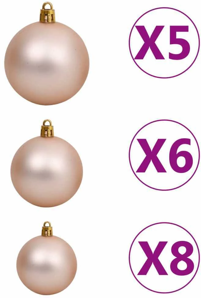 Dirbtinė Kalėdų eglutė su 150 LED, žaisliukais ir sniegu, 150cm