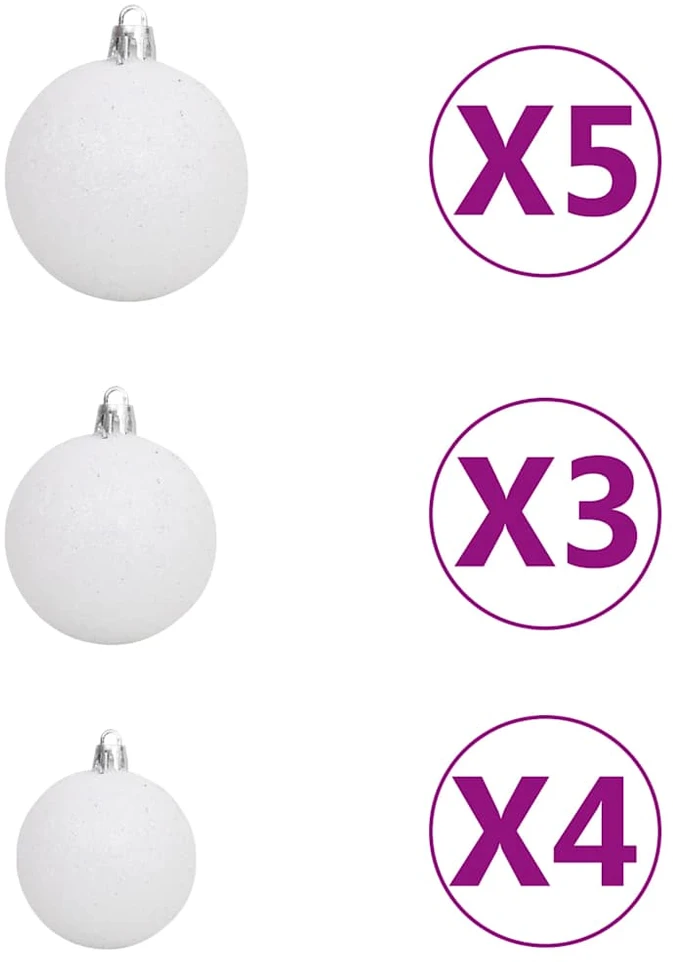 Dirbtinė Kalėdų eglutė su 150 LED, žaisliukais ir sniegu, 150cm