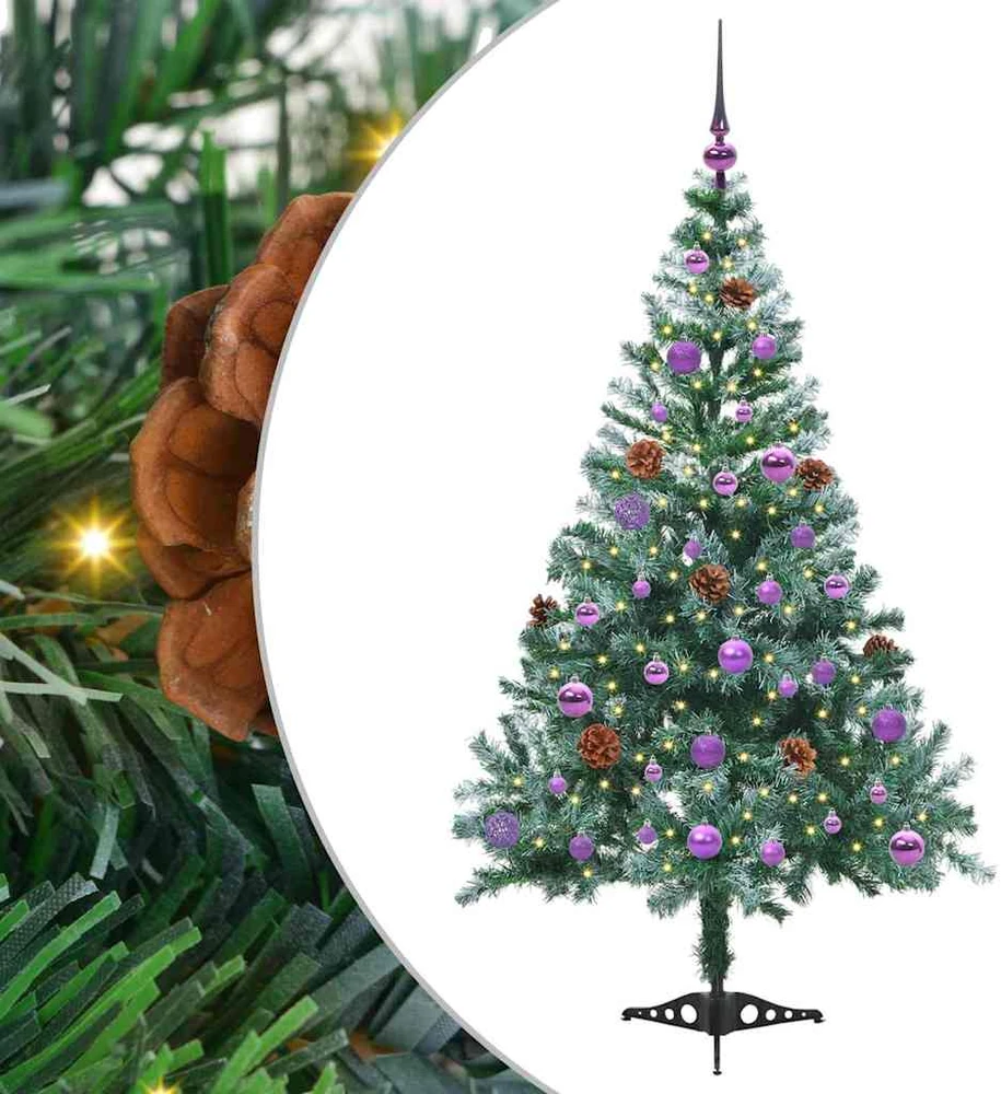 Dirbtinė Kalėdų eglutė su 150 LED Žalia 150 cm PVC ir plienas