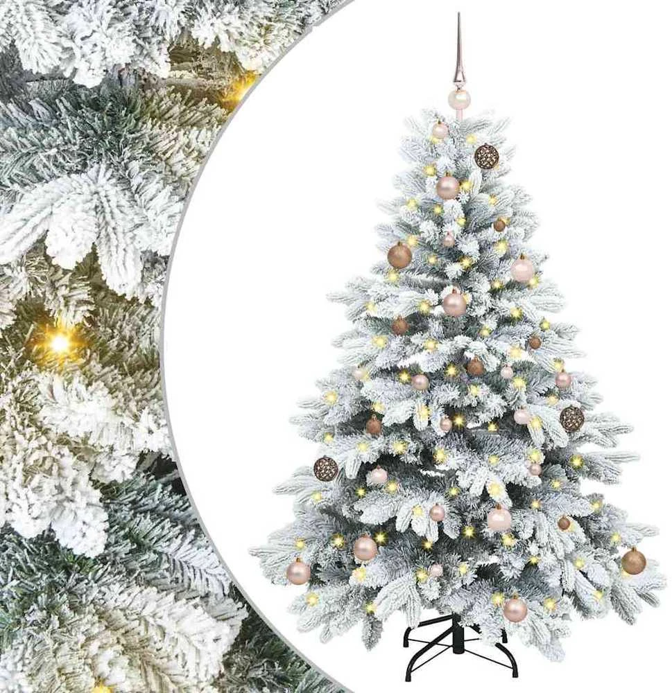 Dirbtinė Kalėdų eglutė su 150 LED Balta 150 cm PE ir PVC