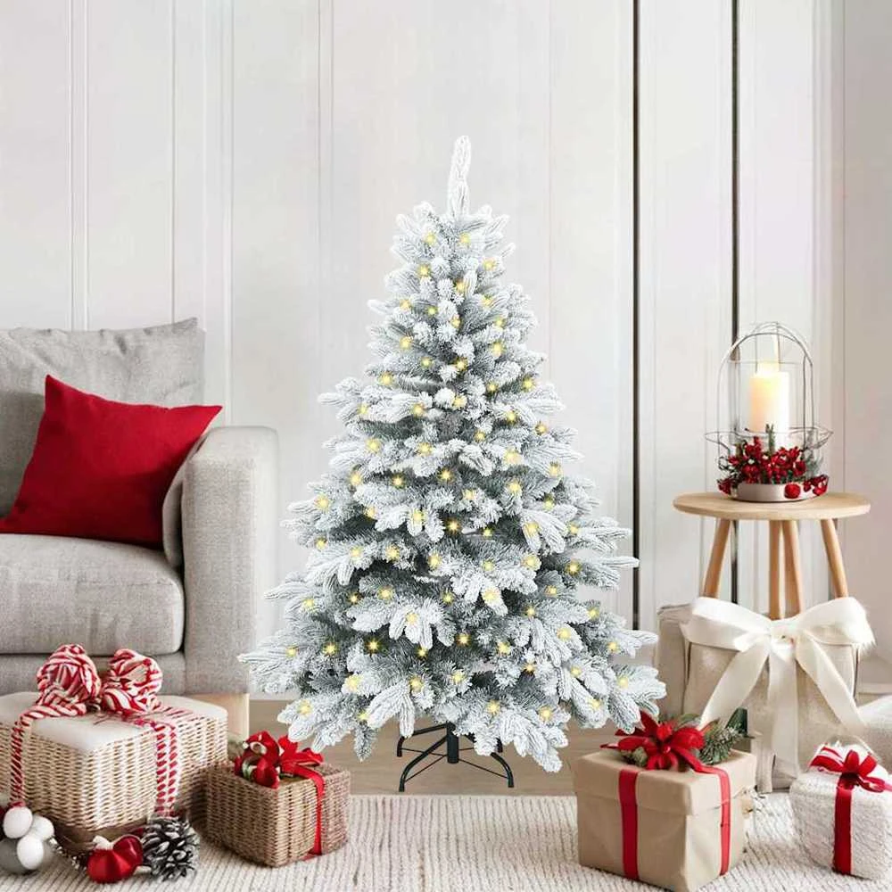 Dirbtinė Kalėdų eglutė su 150 LED Balta 120 cm PE ir PVC