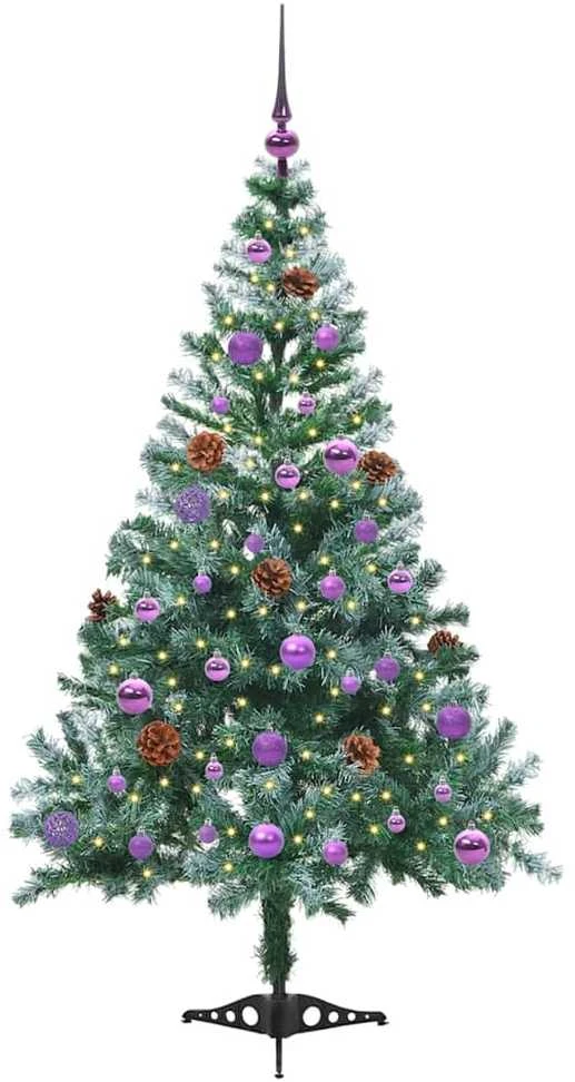 Dirbtinė Kalėdų eglutė su 150 LED Žalia 150 cm PVC ir plienas